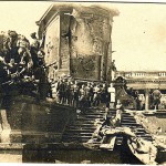 Группа советских солдат на развалинах центральной части г. Берлина.  май 1945г.